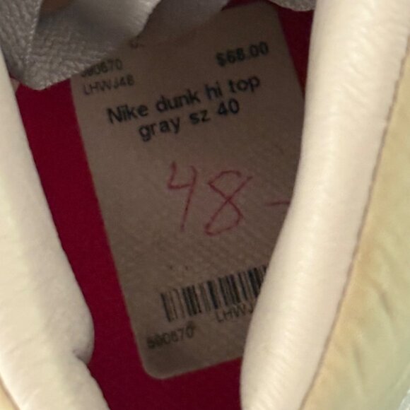 Nike Dunk High Top Premium Quilted Metallic Silver Gray Sneakers Sz 40/10 - Picture 8 of 9